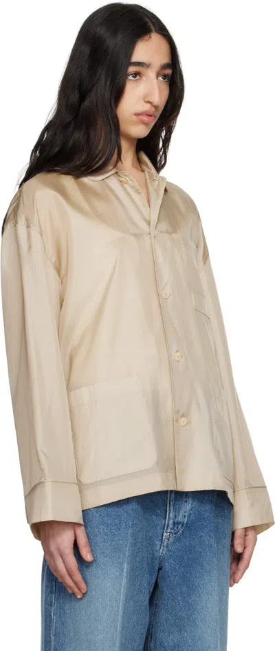 Carven Cashmere Button-up Sweater With Delicate Tie Detail In Pearl