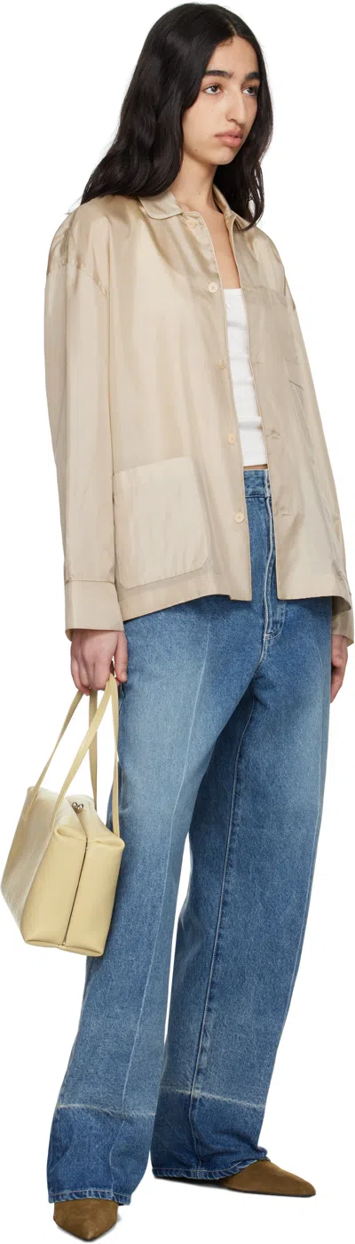 Carven Cashmere Button-up Sweater With Delicate Tie Detail In Pearl