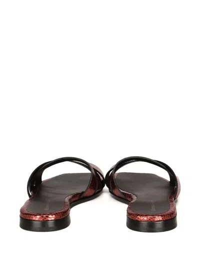 Giuliano Galiano Leather Slides In Red