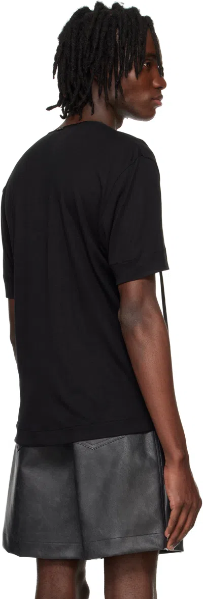 System Tie-up Short-sleeved T-shirt In Black