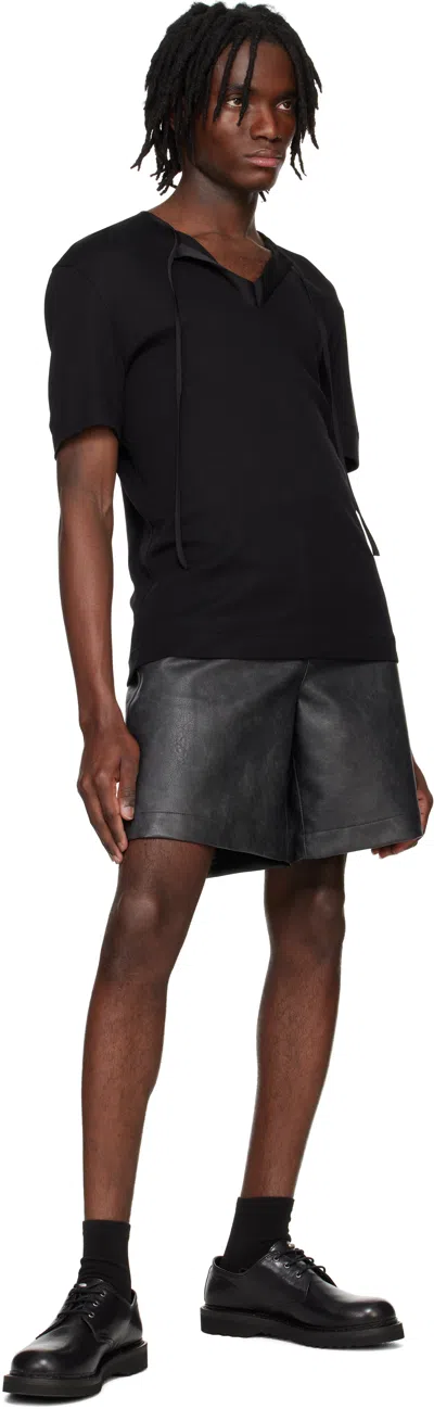 System Tie-up Short-sleeved T-shirt In Black