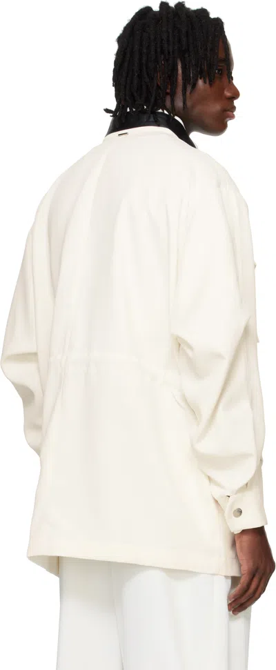 System Two-tone Four-pocket Casual Jacket In Ivory