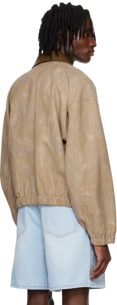System Beige Speckle Bomber Jacket In Brown