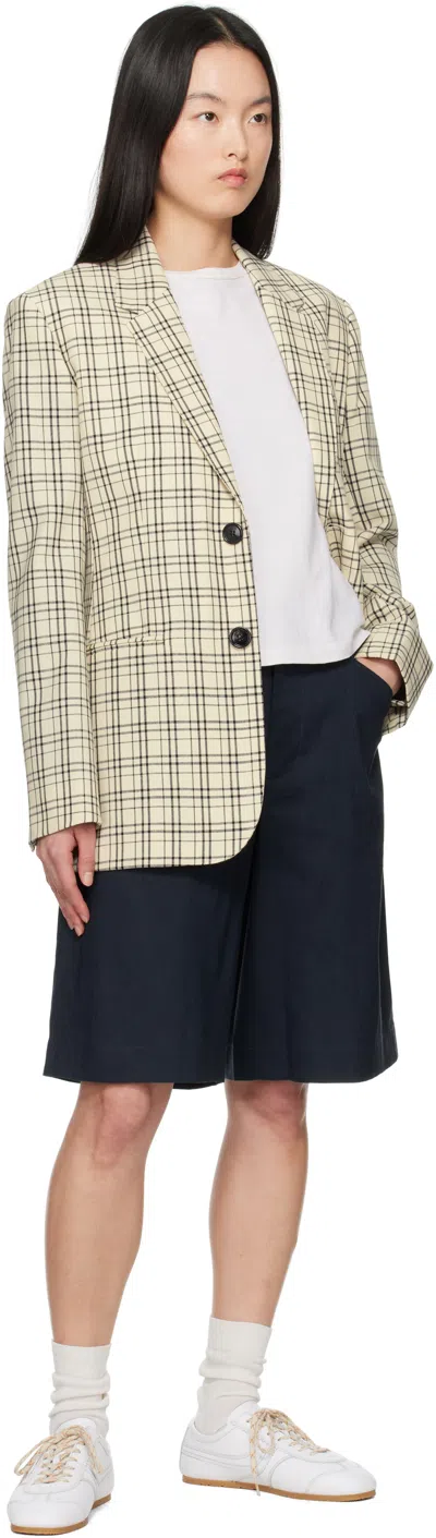 Rag & Bone Navy Banks Linen-blend Shorts In Salute