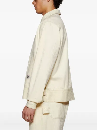 Bode Boxy Cotton Jacket With Button-up Front In Neutrals