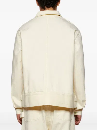 Bode Boxy Cotton Jacket With Button-up Front In Neutrals