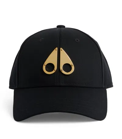 Moose Knuckles Icon Logo Baseball Cap In Black