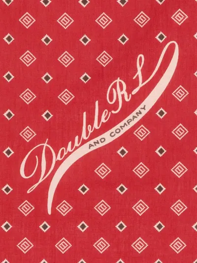Rrl Geometric-print Scarf In Red