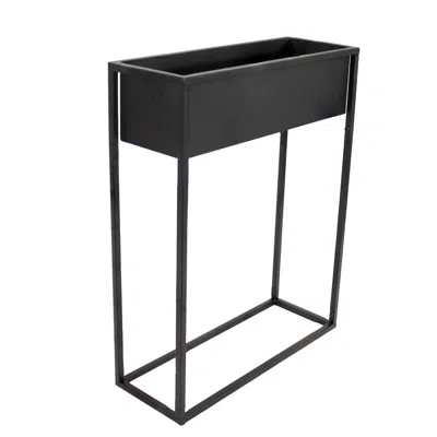 Sunnydaze Modern Simplicity 27.5" H Cold-rolled Steel Outdoor Elevated Planter - Black Powder-coated Finish