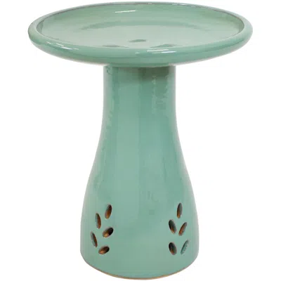 Sunnydaze Outdoor Weather-resistant Garden Patio Classic High-fired Smooth Ceramic Hand-painted Bird Bath