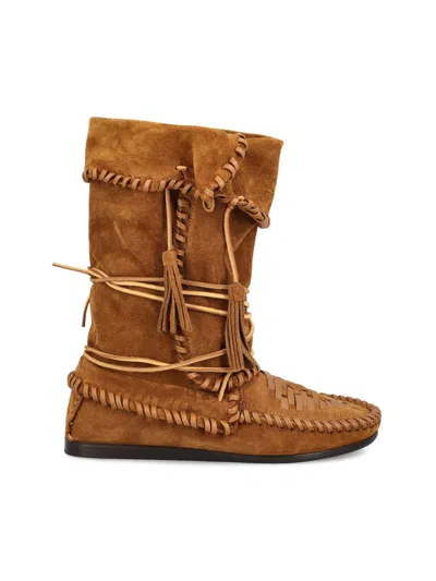 Isabel Marant Winki Leather Boots In Brown