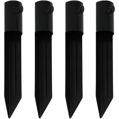 Sunnydaze Outdoor Universal Steel Metal Ground Stake Accessory For Patio And Lawn Torches - Black - 4pk