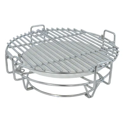 Sunnydaze Half Moon Cooking Grate With Ceramic Deflector Plate For 15" Kamado Egg Grills - 12.5"
