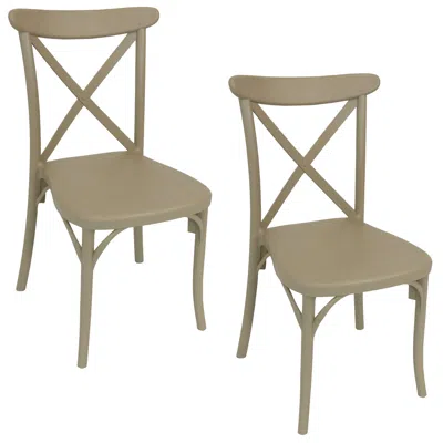 Sunnydaze Bellemead Indoor Outdoor Plastic Patio Dining Chair