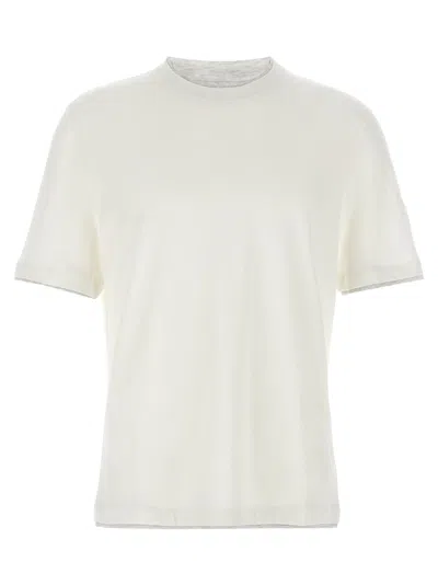 Brunello Cucinelli Double Layer Cotton T-shirt With Crewneck Design