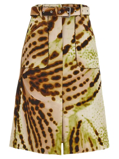 Dries Van Noten Pleated High Waist Skirt With Front And Back Pockets