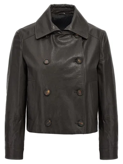 Brunello Cucinelli Cropped Caban With Monile Detail