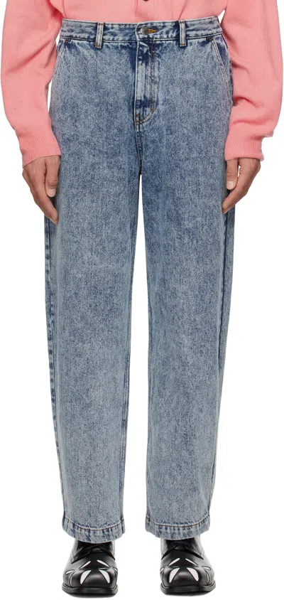 Ader Error Denim Trousers With Belt Loops In Blue
