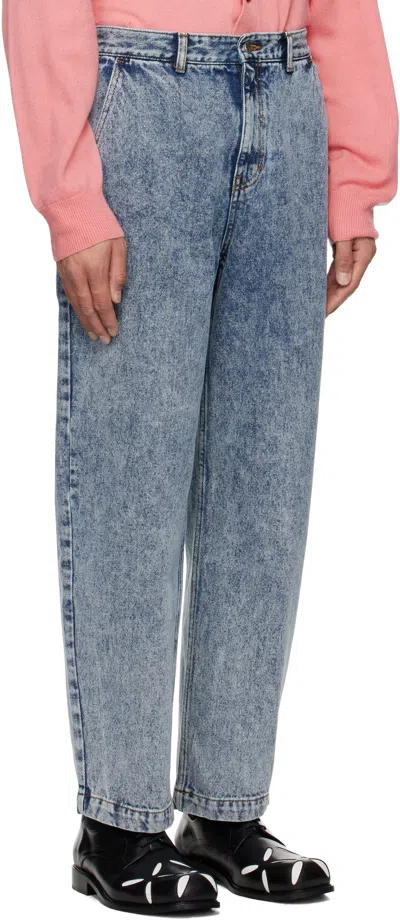 Ader Error Denim Trousers With Belt Loops In Blue
