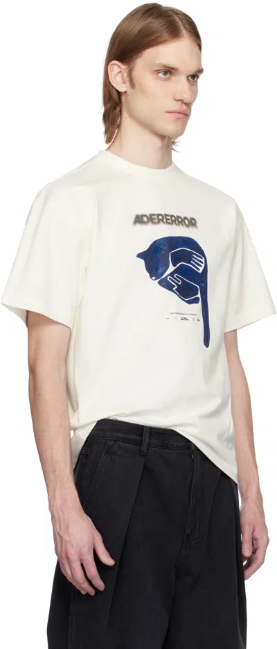 Ader Error Off-white Printed Graphic T-shirt In Off White