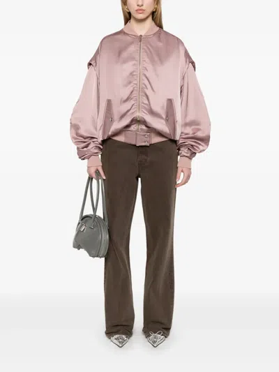 Halfboy Bomber Jacket In Rose-pink Viscose In Rosa