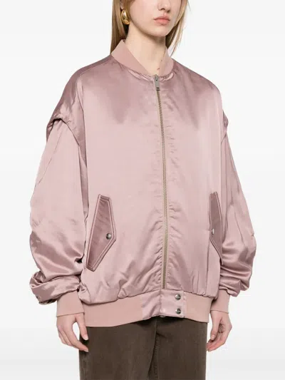 Halfboy Bomber Jacket In Rose-pink Viscose In Rosa