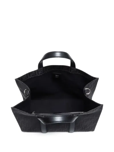 Pre-owned Fendi 2010-2025 Zucca-pattern Two-way Bag In Black