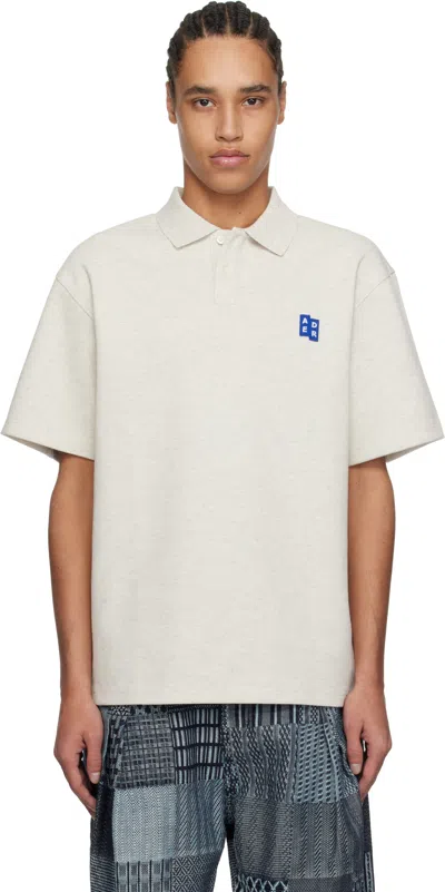 Ader Error Off-white Significant Trs Tag 01 Polo In Oatmeal