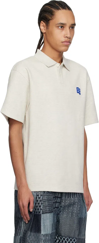 Ader Error Off-white Significant Trs Tag 01 Polo In Oatmeal