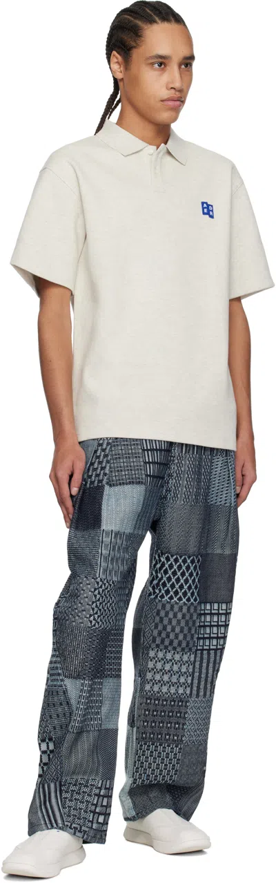 Ader Error Off-white Significant Trs Tag 01 Polo In Oatmeal