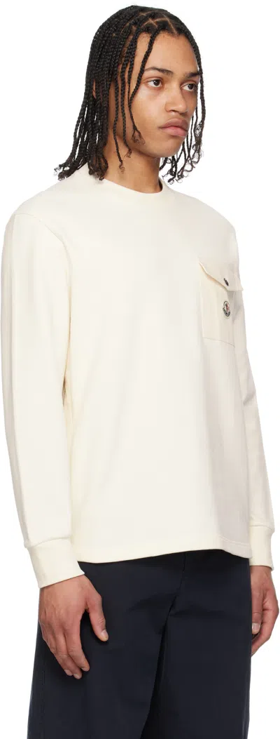 Moncler Sweatshirt En Coton In Beige