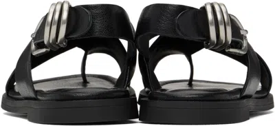 Rag & Bone Gia Leather Toe-loop Slingback Sandals In Black