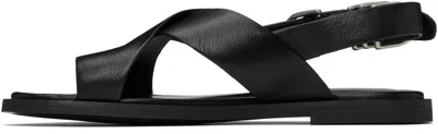 Rag & Bone Gia Leather Toe-loop Slingback Sandals In Black