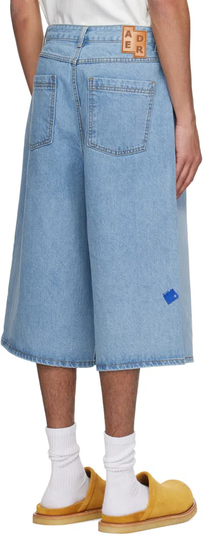 Ader Error Blue Significant Trs Tag 01 Denim Shorts In Sky Blue