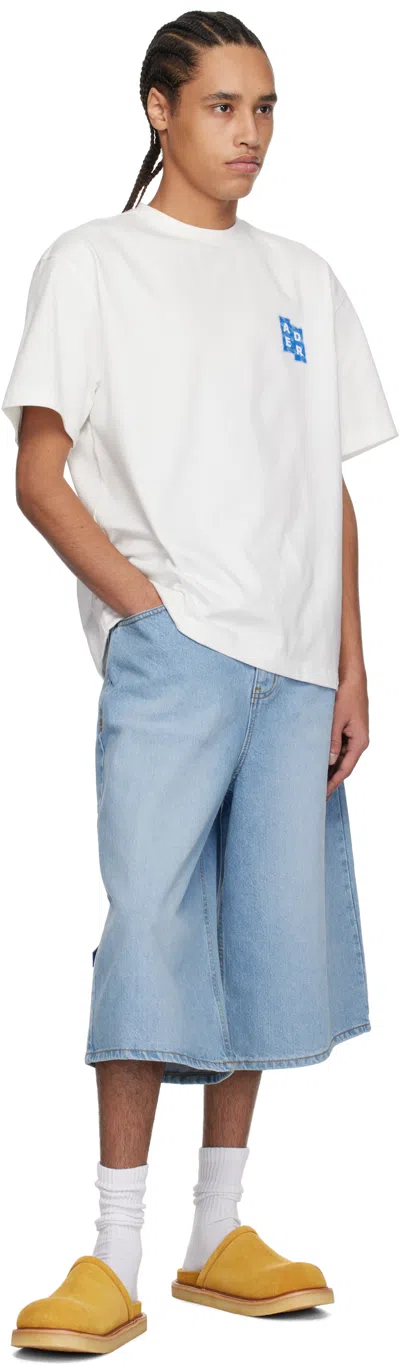 Ader Error Blue Significant Trs Tag 01 Denim Shorts In Sky Blue