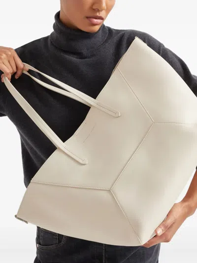 Brunello Cucinelli Small Bc Duo Leather Tote Bag In Nude