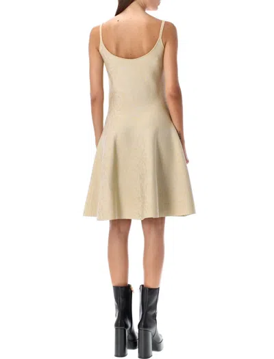 Versace Baroque Texture Mini Robe In Light Sand Gold