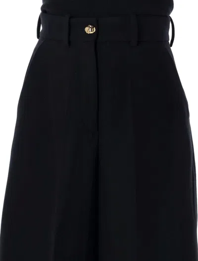 Patou High-waisted Wide Leg Culotte Pants In Size 36 In Black