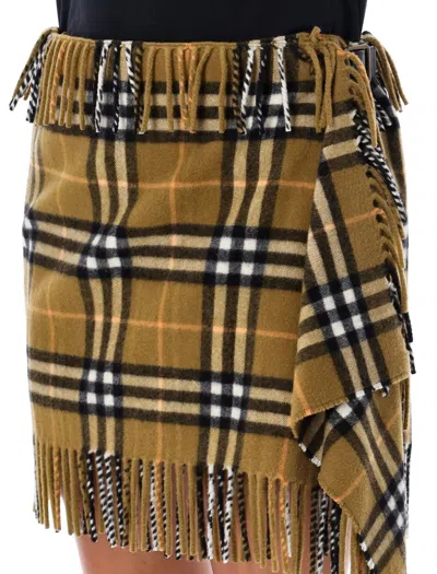 BURBERRY BURBERRY CHECK SCARF SKIRT 