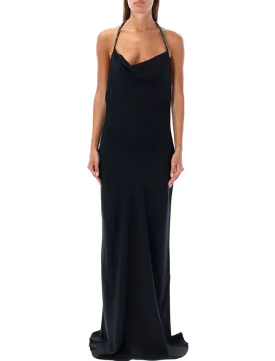 Stella Mccartney Women's Crystal Straps Long Dress In Black