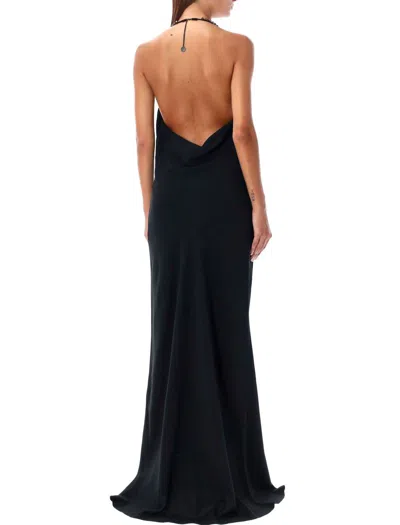 Stella Mccartney Women's Crystal Straps Long Dress In Black