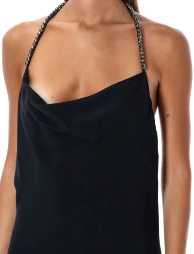 Stella Mccartney Women's Crystal Straps Long Dress In Black