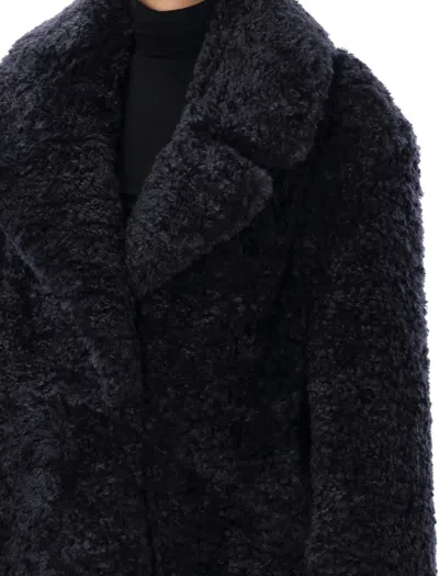 Stella Mccartney Navy Short Faux-shearling Jacket In Navy