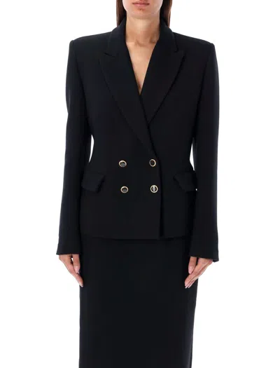 Alessandra Rich Oversized Double-bre In Black