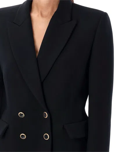 Alessandra Rich Oversized Double-bre In Black