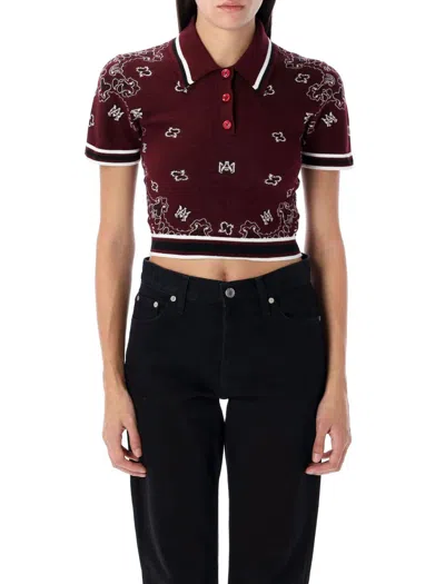 Amiri Bandana Print Polo Shirt For Women In Red