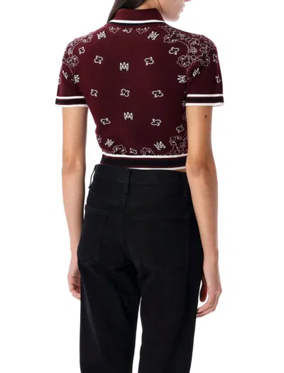 Amiri Bandana Print Polo Shirt For Women In Red