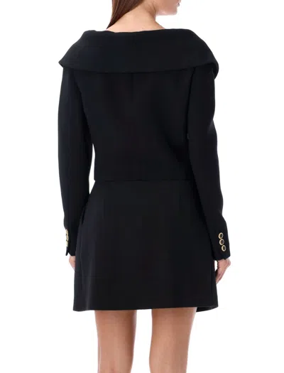 Alessandra Rich Wool Blazer Tailored Gold Buttons In Black