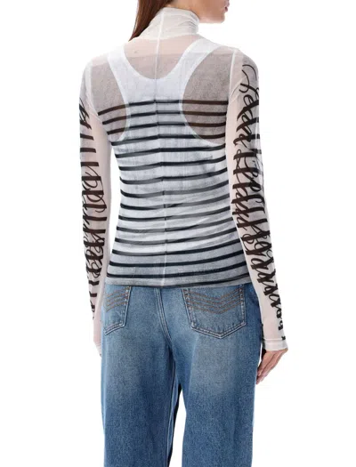 Jean Paul Gaultier Layered Top With Marinière In White Navy Black