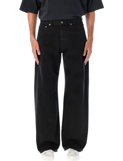 Palm Angels Men's Monogram Loose Denim Pant In Black